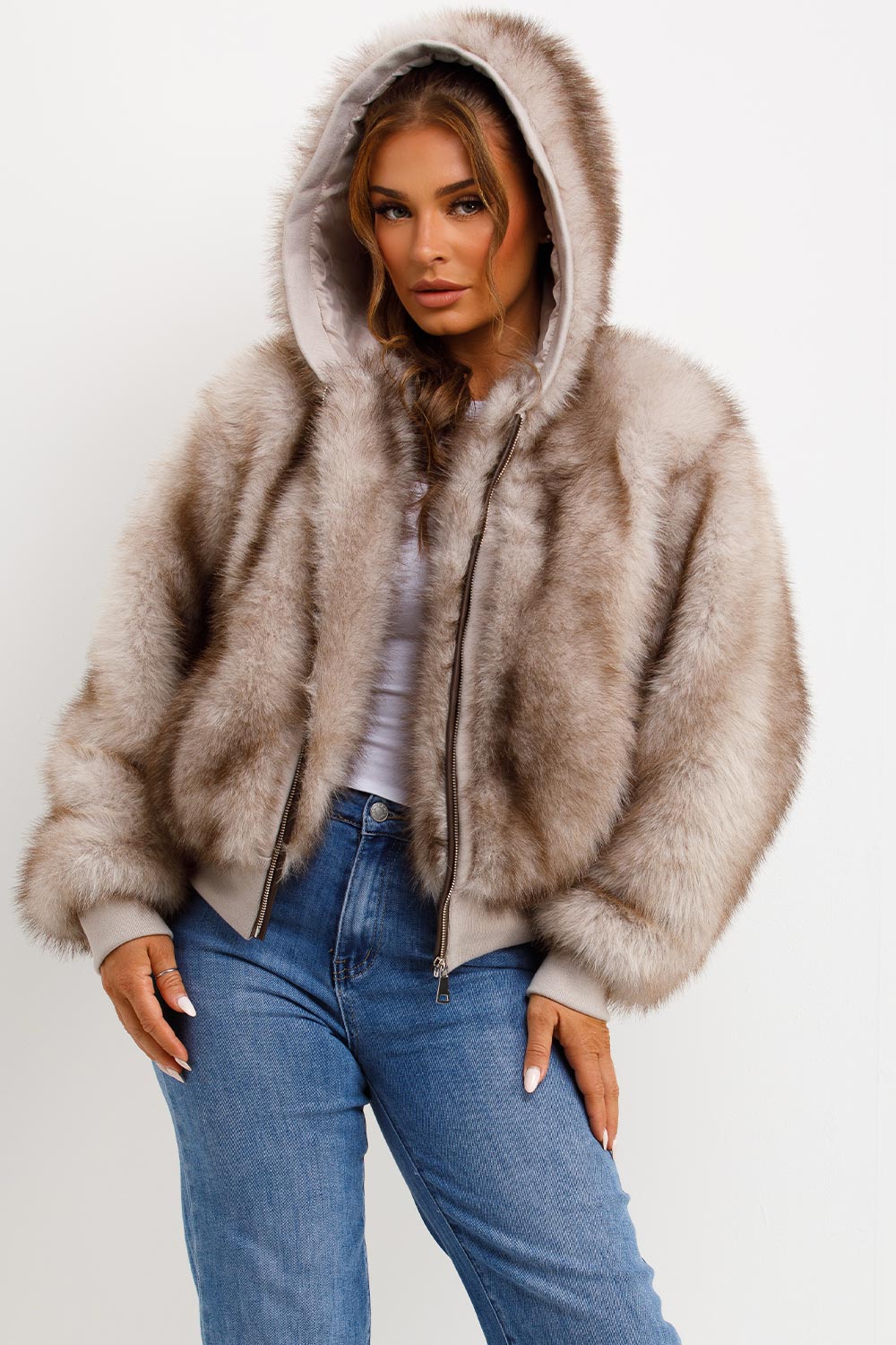 Evie |  Women’s hooded faux fur jacket