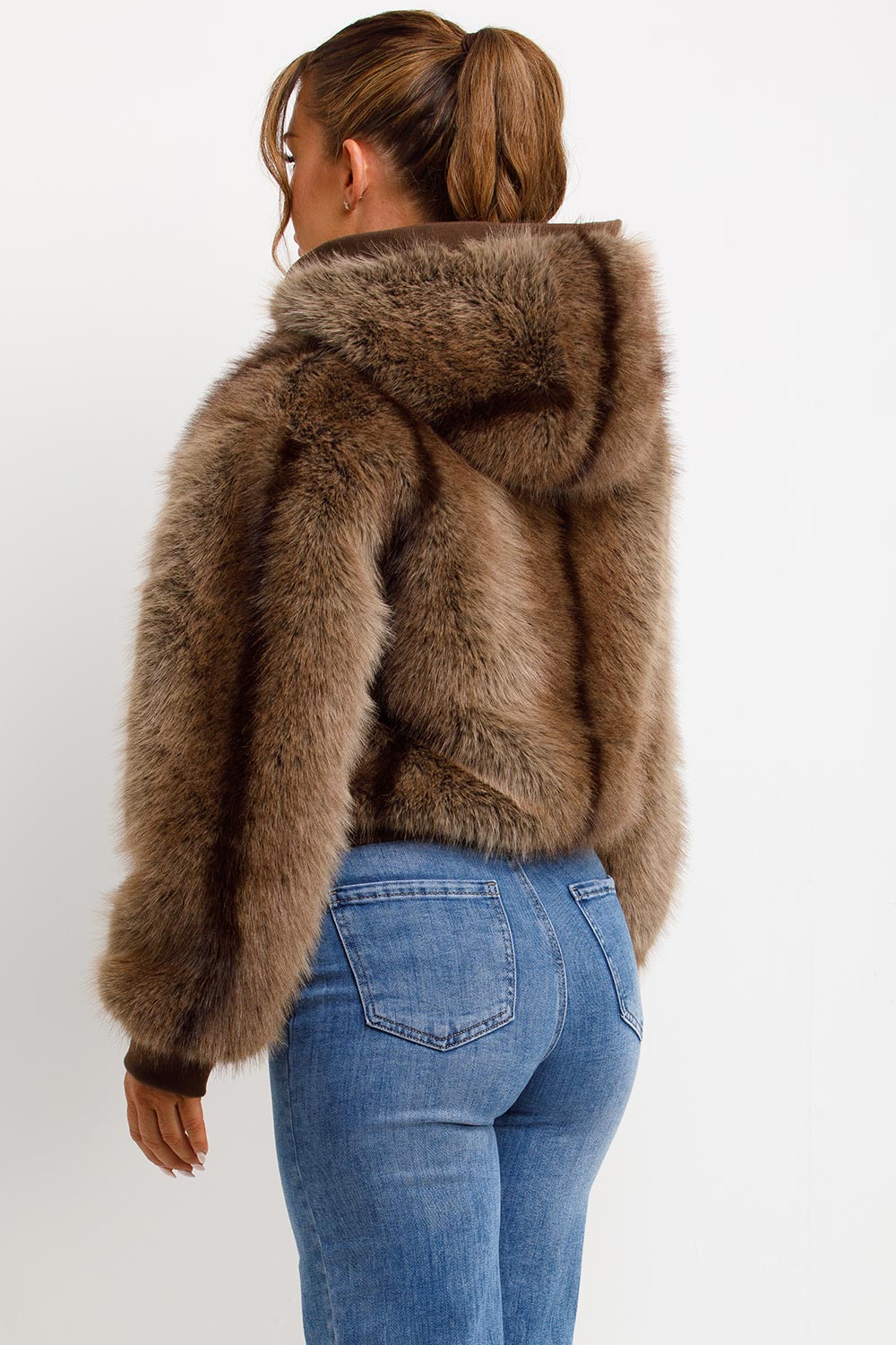 Natalie | Women’s hooded faux fur jacket